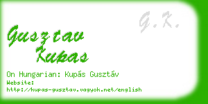 gusztav kupas business card
